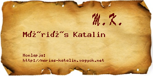 Máriás Katalin névjegykártya